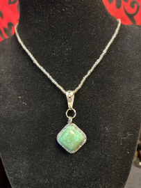 Silver Necklace With Turquoise Stone