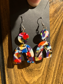 Geometrix Collection-Circle Arch Multi-Colored  Earrings