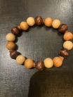 Natural wood bead stretch bracelet