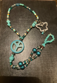 Tip Toe Anklet Peace Sign & Butterfly