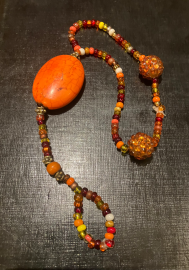 Tip Toe Anklet-Orange Stone