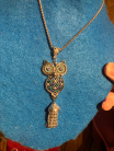 Woodland Friends Owls Collection -Jeweled Owl Neclace With Hinged Tail Feathers