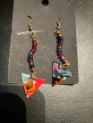 Geometrix Collection-Multi-Colored, Inverted Triangle Earrings